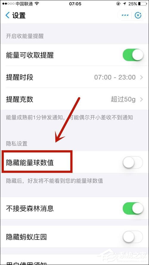 支付宝蚂蚁森林怎么隐藏能量球数值？