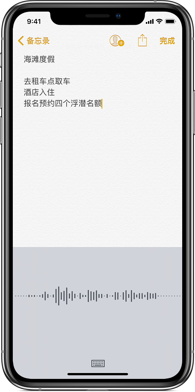 在 iPhone 上进行语音输入时，如何使用标点符号和格式？